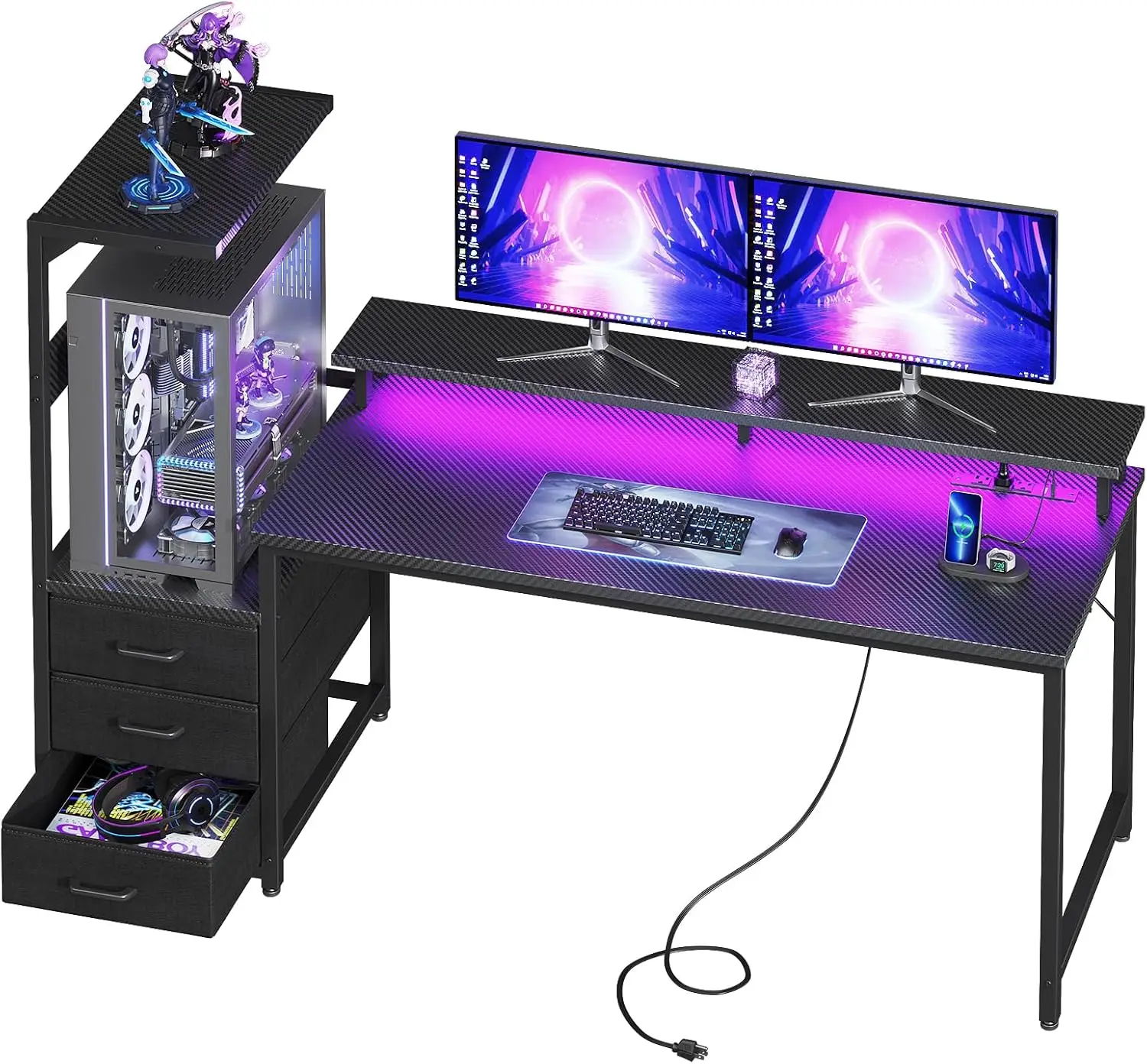 Pc Gaming Lian Li - Gaming-Schreibtisch mit PC-Vitrine, 59