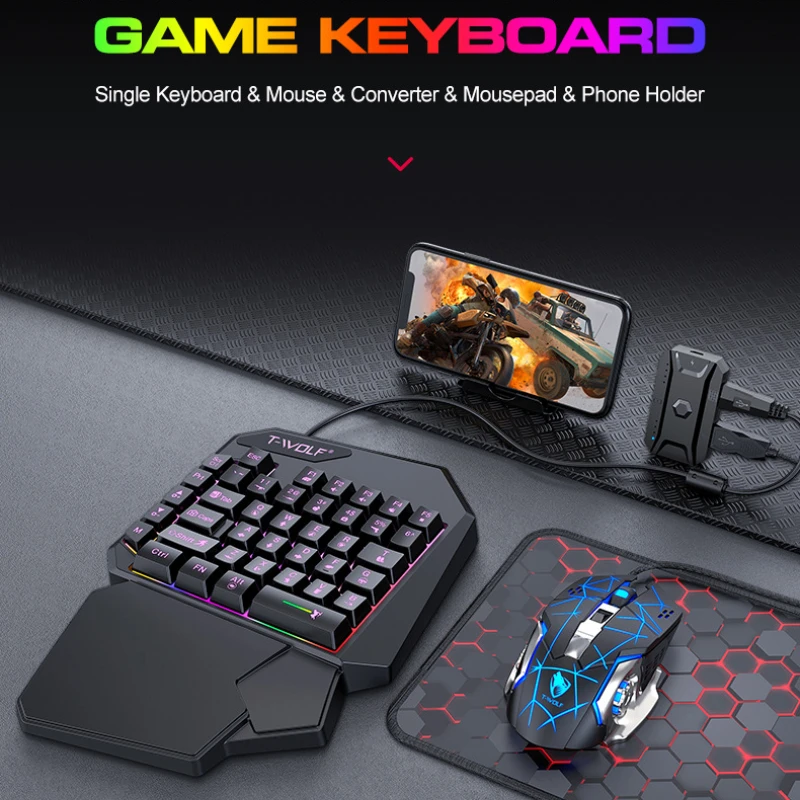 T-WOLF TF900 Einhand-Tastatur- – Pc Gaming Set Bewertung und Preis
